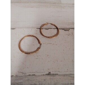 Gold‎ Plate Hoop Medium Size Earrings Great For Formal Or Casual